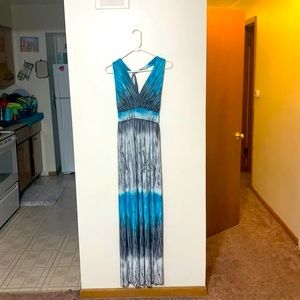 Beautiful blue and gray long dress